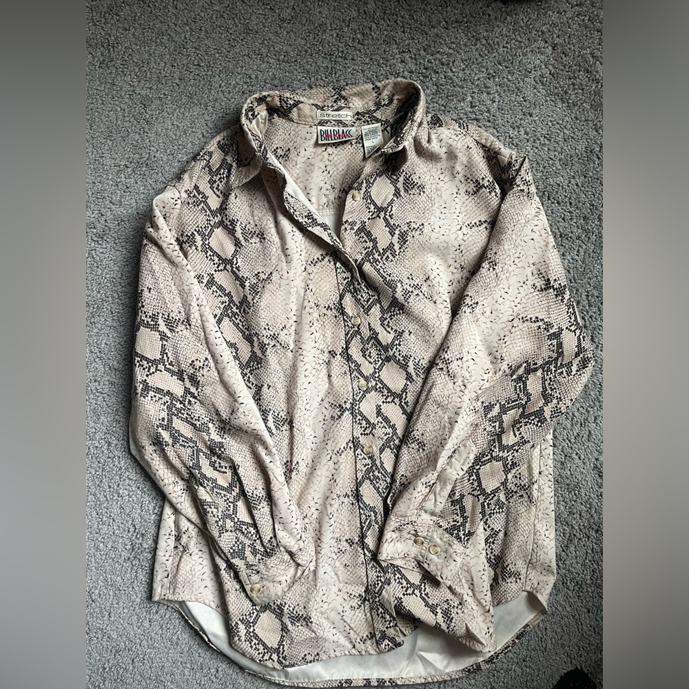 Snake print button down
